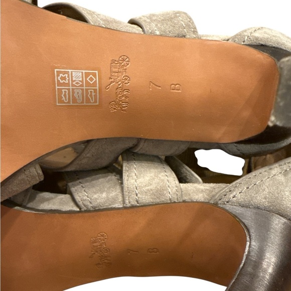 Coach IIona Fog Lux Suede Strap Heeled Sandals - Picture 7 of 9